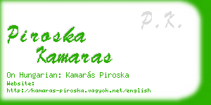 piroska kamaras business card