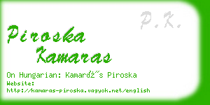 piroska kamaras business card